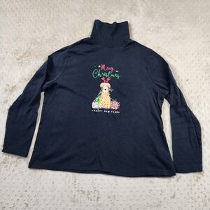 Time and Tru Black Turtleneck with Festive Accents